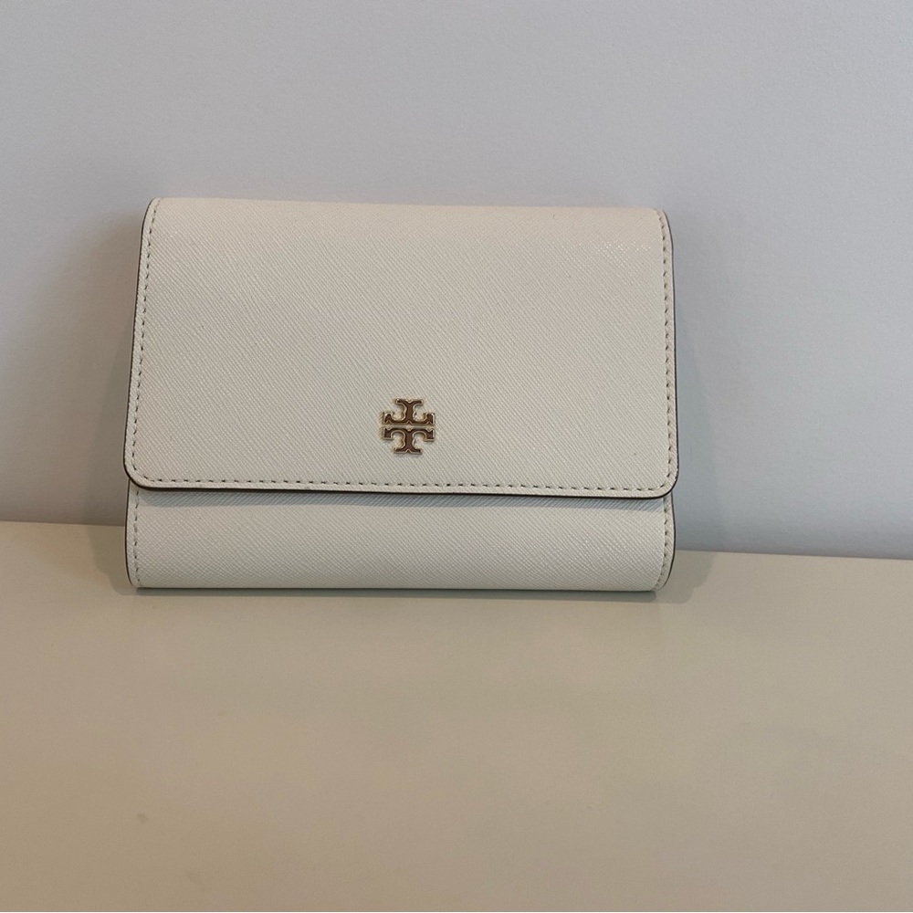 Tory Burch White Fold-Over Wallet